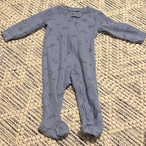 Carter's Blue Patterned Footie Pajamas
